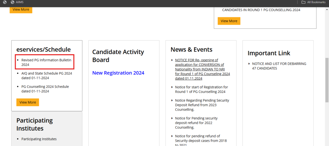 mcc-revises-neet-pg-counselling-2024-brochure:-afmc-eligibility-criteria,-admission-details-added