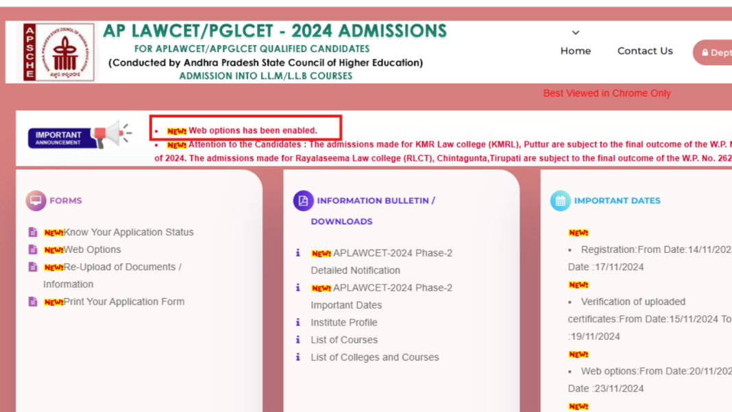 ap-lawcet-2024-counselling-phase-2-web-option-entry-begin-at-lawcet-scheaptonline.in,-check-details-here