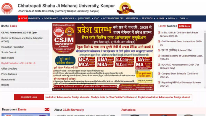 csjmu-admit-card,-exam-dates-for-odd-semester-2024-released-at-csjmuac.in